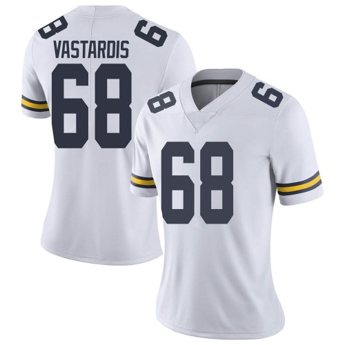 Andrew Vastardis Michigan Wolverines Women's NCAA #68 White Limited Brand Jordan College Stitched Football Jersey XAF3854QO